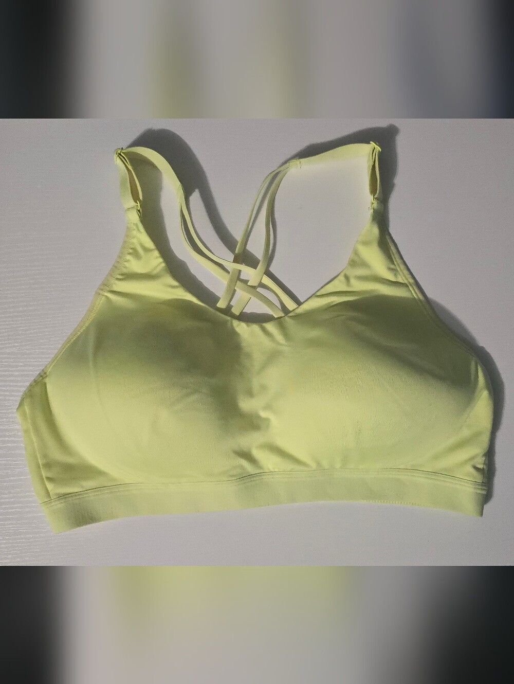 CALIA by Carrie Underwood Pale Yellow Strappy Sports Bra